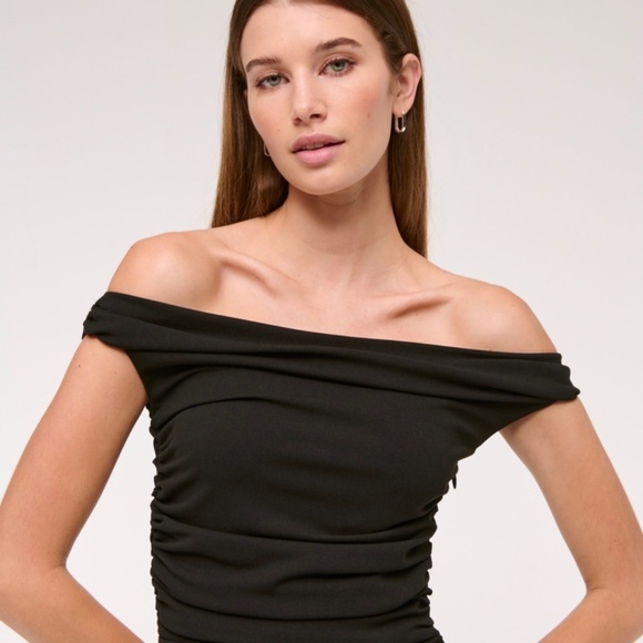 Off-The-Shoulder Ruched Mini Dress - Picture 4 of 10